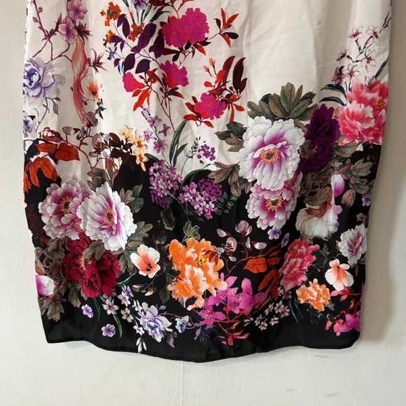 wallis womens uk 14 petite white floral short sleeve sheath dress - Picture 6 of 7